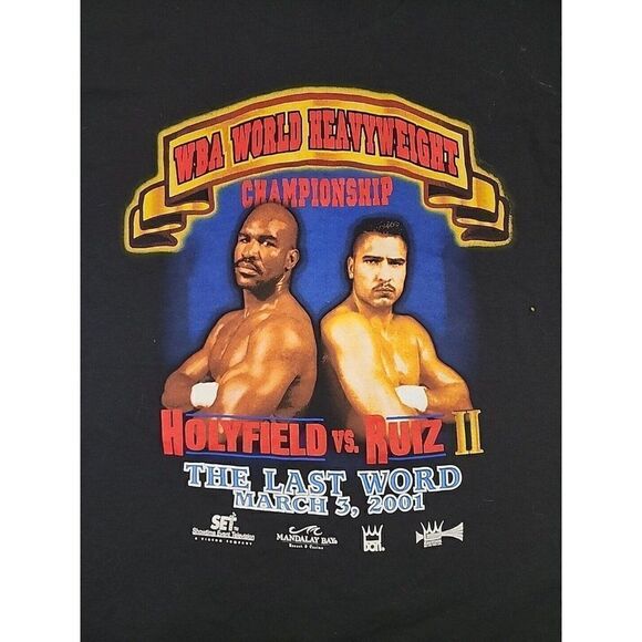 NWOT Vintage 2001 Holyfield vs Ruiz II WBA Boxing Championship Shirt L - Picture 2 of 7